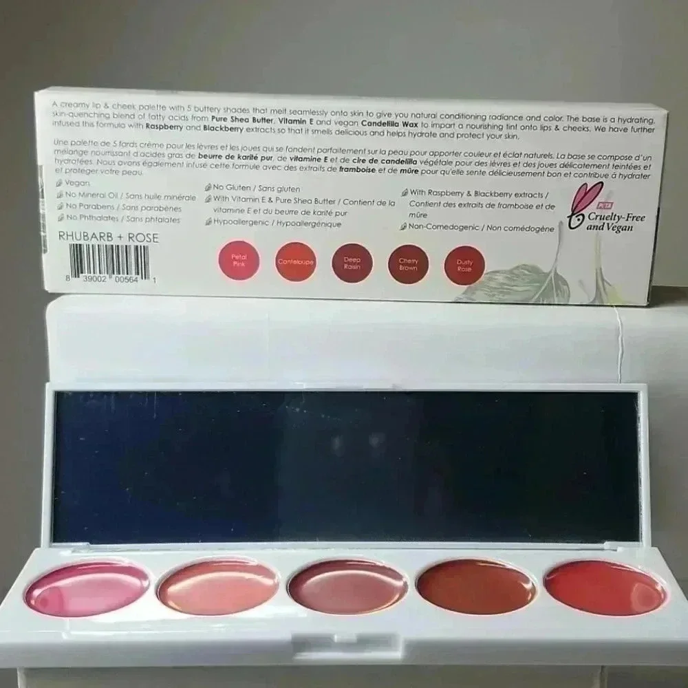 RHUBARB + ROSE CREAMY LIP & CHEEK PALETTE